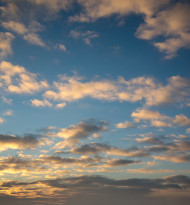 Stock Image: sunset behind clouds sky replacement