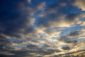 Stock Image: sunset behind clouds sky replacement image