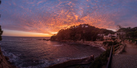 Stock Image: Sunset over Canyet de Mar