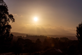 Stock Image: Sunset over hills