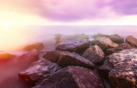 Stock Image: Sunset over the baltic sea