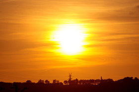 Stock Image: Sunset over the city