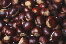 Stock Image: sweet chestnuts background