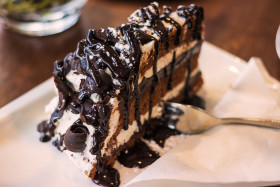 Stock Image: sweet italian chocolate cream cake