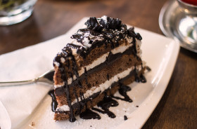 Stock Image: sweet italian chocolate cream cake