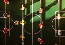 Stock Image: table football field from top