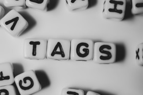 Stock Image: tags top view