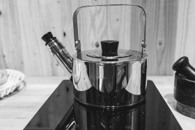 Stock Image: Tea kettle on a stove