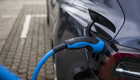 Stock Image: Tesla Electric car charging in germany