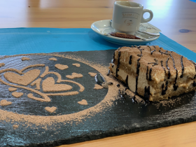 Stock Image: Tiramisu with Hearts