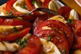 Stock Image: Tomato and Mozarella Caprese Salad