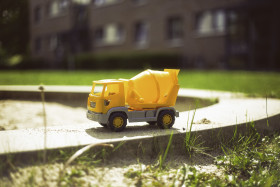 Stock Image: toy cement mixer truck