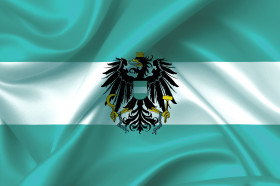 Stock Image: Turquoise Austria flag crisis