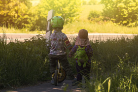 Stock Image: two brothers hand in hand