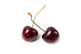 Stock Image: two cherries isolated on white background