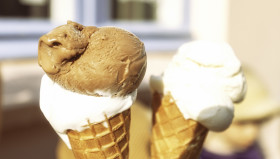 Stock Image: two ice cream cones