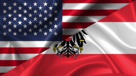 Stock Image: United States USA vs Austria flags comparison concept Illustration