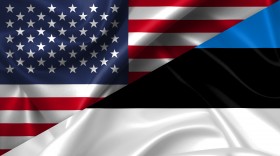 Stock Image: United States USA vs Estonia flags comparison concept Illustration
