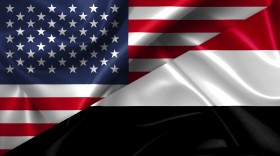 Stock Image: United States USA vs Yemen flags comparison concept Illustration