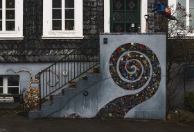 Stock Image: urban mosaic stairs