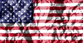 Stock Image: usa flag on crumpled paper