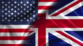 Stock Image: USA vs UK United Kingdom GB Great Britain - conflict war comparison illustration