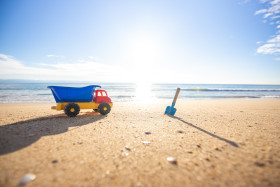 Stock Image: Vacation with the family on a heavenly beach