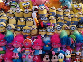 Stock Image: Various soft toys at a funfair