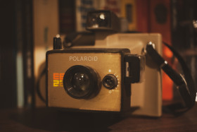 Stock Image: vintage instant polaroid camera