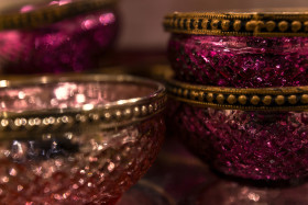 Stock Image: violet oriental bowls