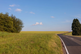 Stock Image: Volcanic Eifel, Manderscheid Country Road - Rural Landscape