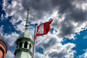 Stock Image: waving hamburg flag