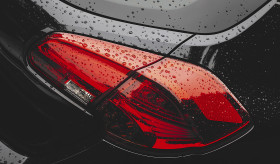 Stock Image: wet car backlight