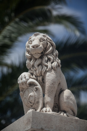 Stock Image: White lion statue