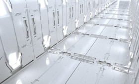 Stock Image: white scifi corridor