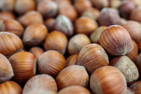 Stock Image: Whole hazelnuts