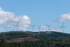 Stock Image: Wind turbines in Guarda, Portugal