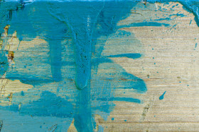 Stock Image: Wood with blue paint splotches
