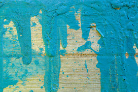 Stock Image: Wood with blue paint splotches background