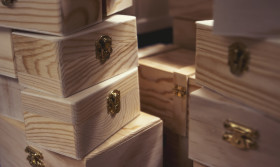 Stock Image: wooden boxes with clasp