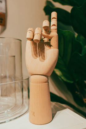 Stock Image: Wooden model hand