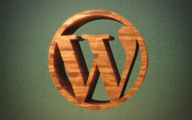 Stock Image: wordpress wooden logo