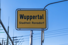 Stock Image: Wuppertal City Sign Ronsdorf, NRW Germany