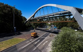 Stock Image: wuppertal elberfeld street traffic