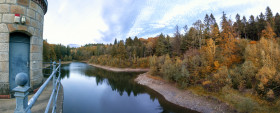 Stock Image: Wuppertal, Ronsdorf Talsperre, Autumn Lake Landscape