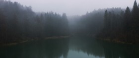 Stock Image: wuppertal talsperre panorama on a rainy day