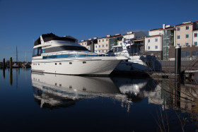 Stock Image: yacht in harbor