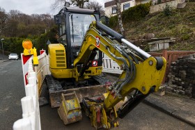 Stock Image: yellow excavator