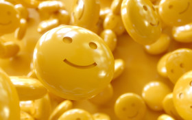 Stock Image: yellow happiness emoticon