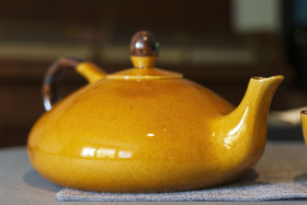 Stock Image: yellow teapot